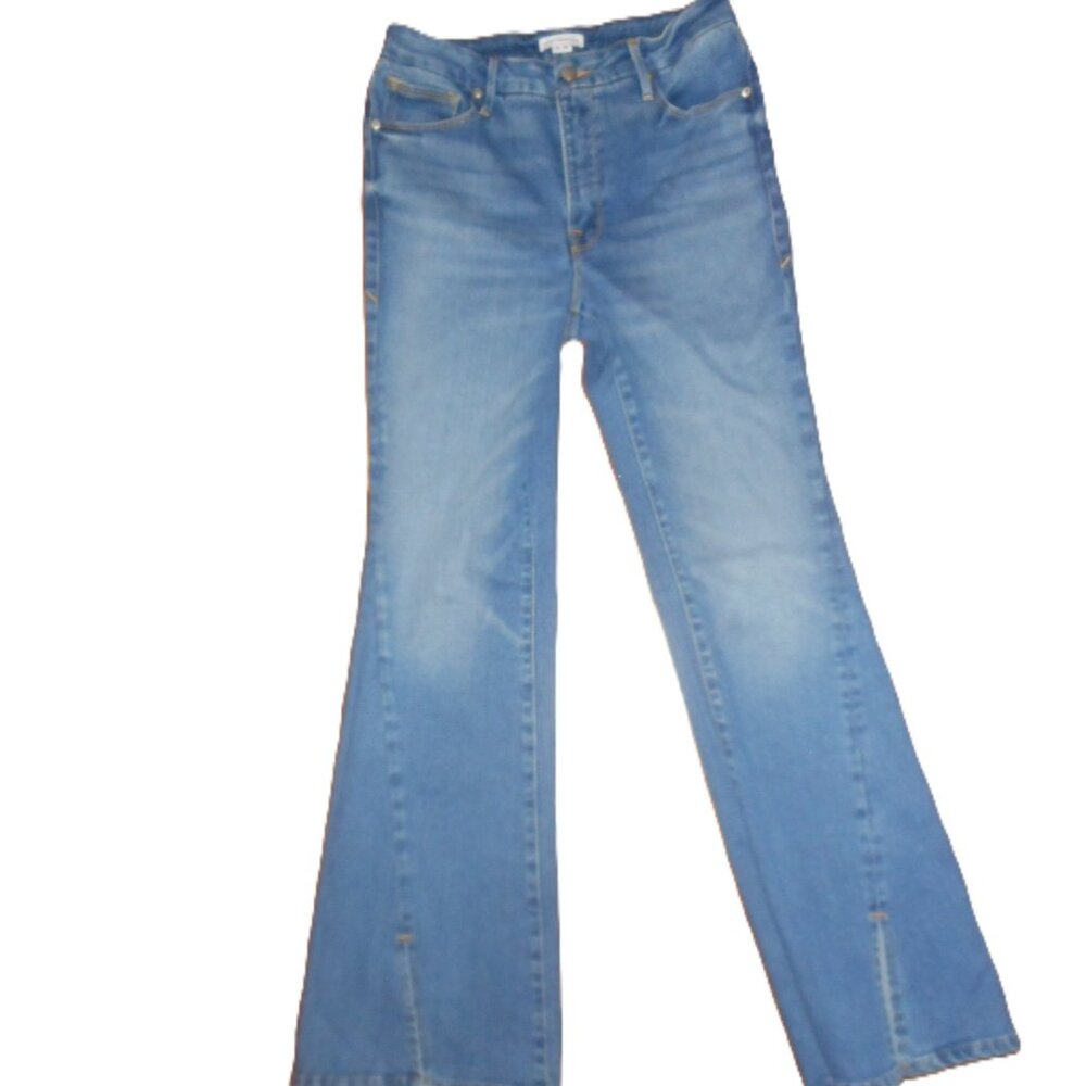 NWOT Good American light wash slit jeans, size 6 or 28